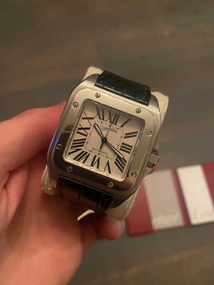 Cartier Santos 100 Mens watch Unisex Automatic Steel W20076X8