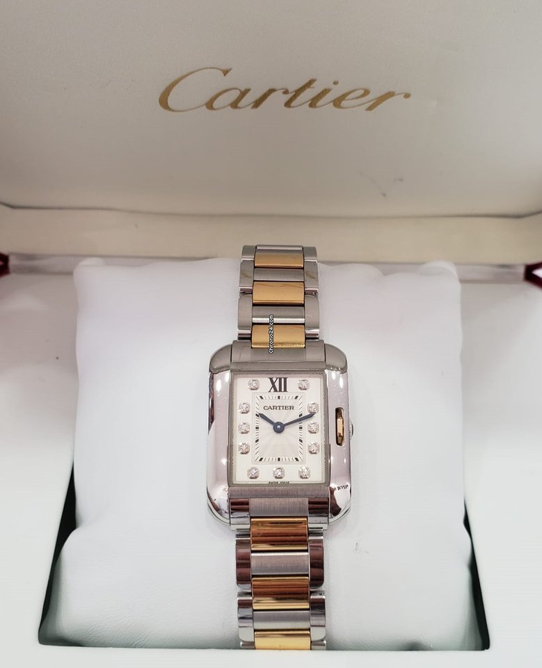 Cartier Tank Anglaise Womens watch Quartz Gold Steel 3485