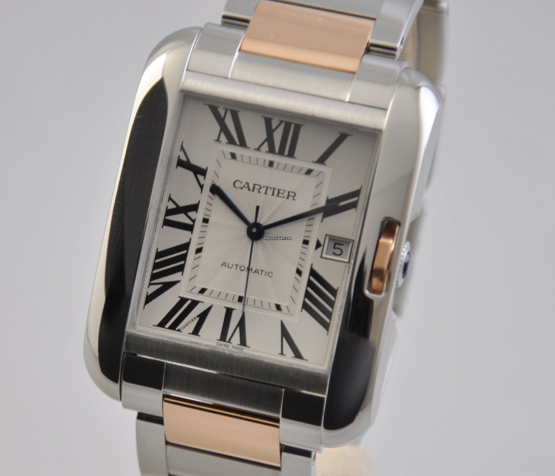 Cartier Tank Anglaise Mens watch Unisex Automatic Gold Steel w5310006