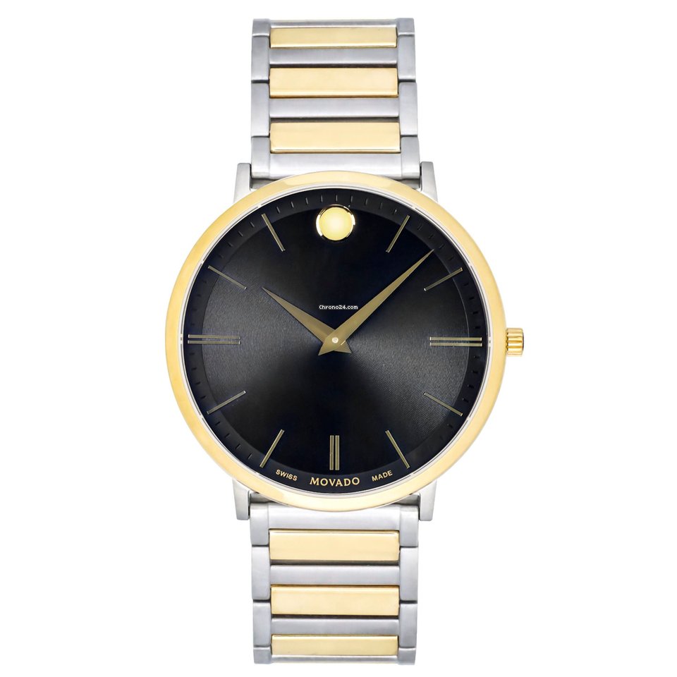 Movado Mens watch Unisex Quartz Gold Steel 607169