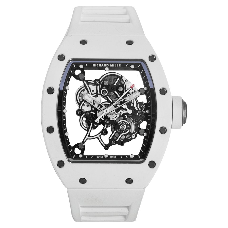 Richard Mille RM 055 Mens watch Unisex Manual winding Ceramic RM055 TI White Edition