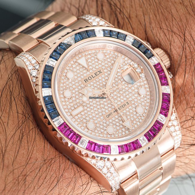 Rolex GMT-Master II Mens watch Unisex Rose gold Automatic 126755SARU