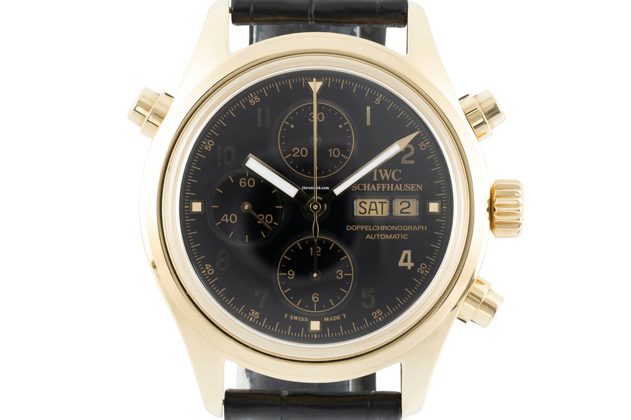 IWC Pilot Double Chronograph Mens watch Unisex Automatic Yellow gold 3711