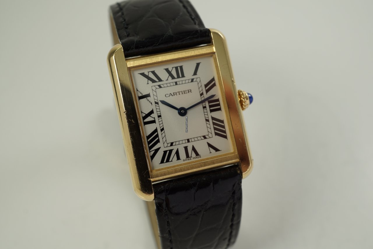 Cartier Tank Solo Mens watch Unisex Quartz Gold Steel 2743
