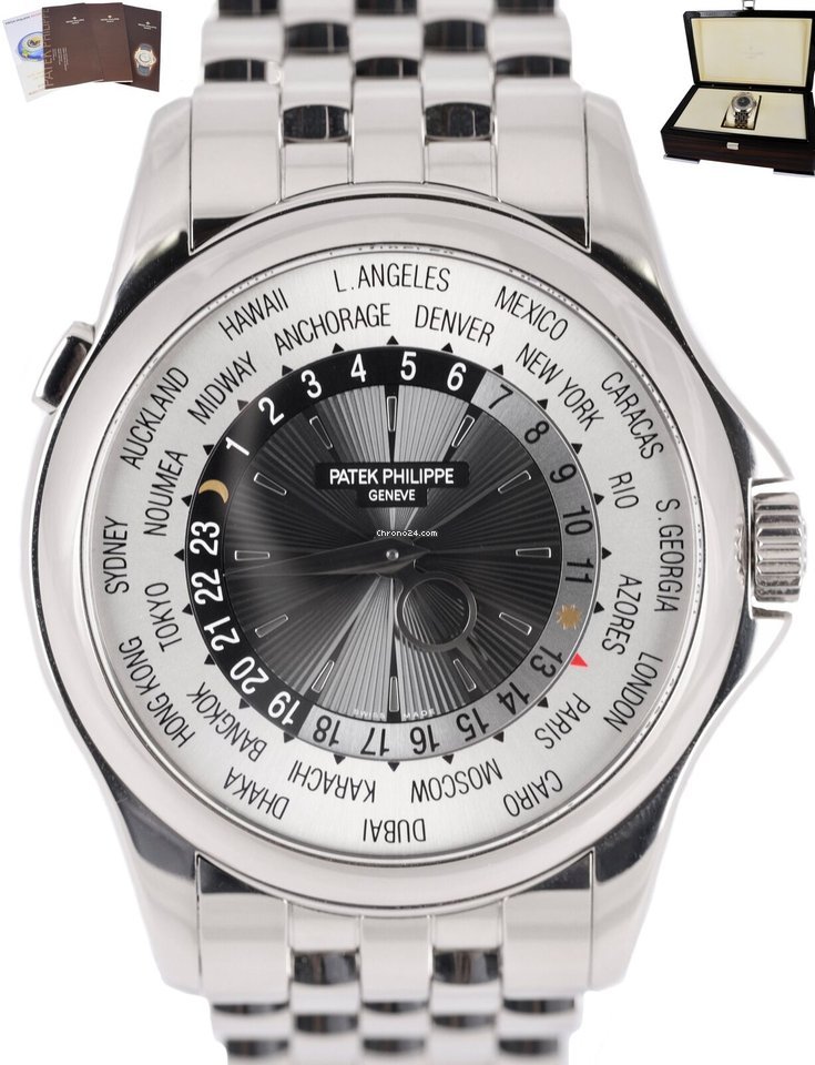 Patek Philippe World Time Mens watch Unisex Automatic White gold 5130G