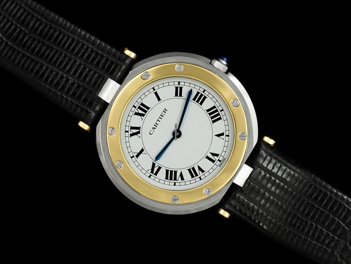 Cartier Santos Mens watch Unisex Quartz Gold Steel 8499ST