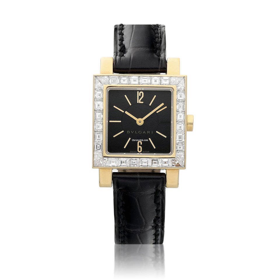 Bulgari Quadrato Mens watch Unisex Quartz Yellow gold SQ 22