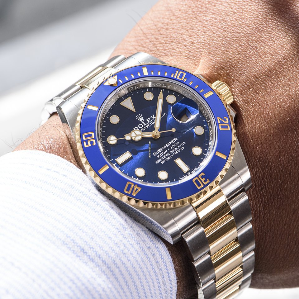 Rolex Submariner Date Mens watch Unisex Gold Steel Automatic 126613LB