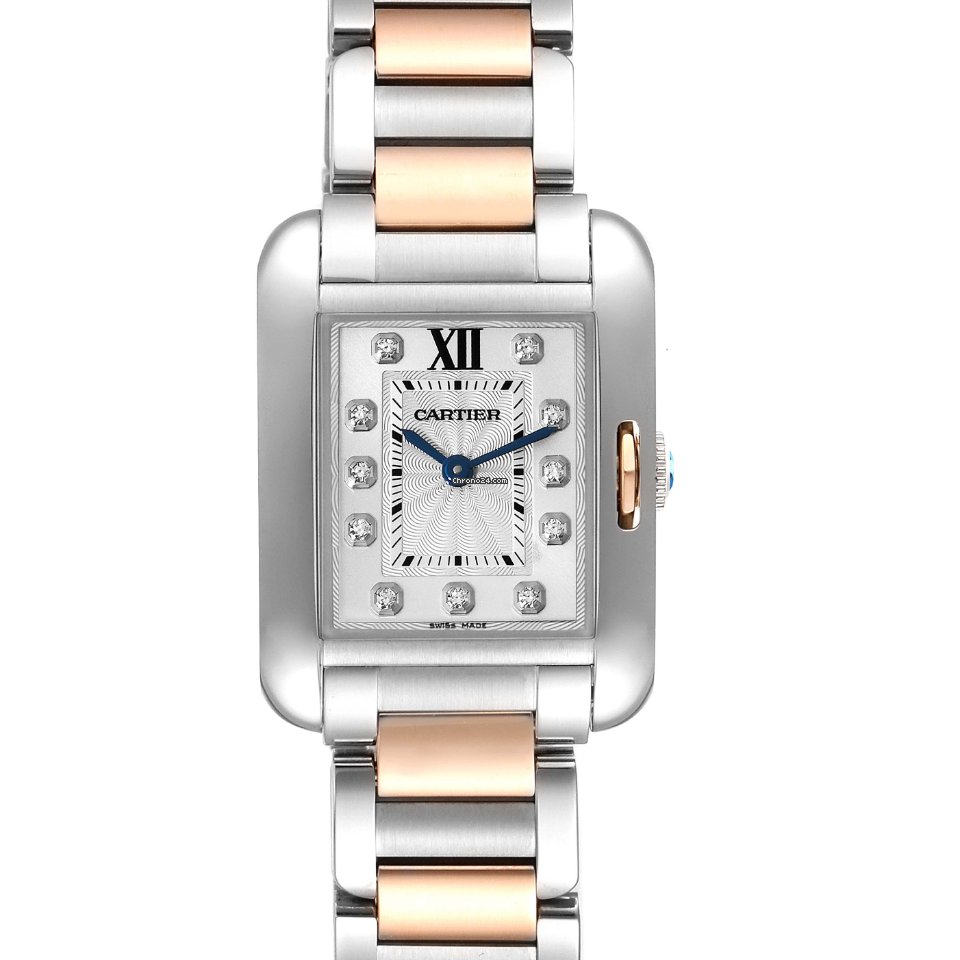 Cartier Tank Anglaise Womens watch Quartz Gold Steel WT100024