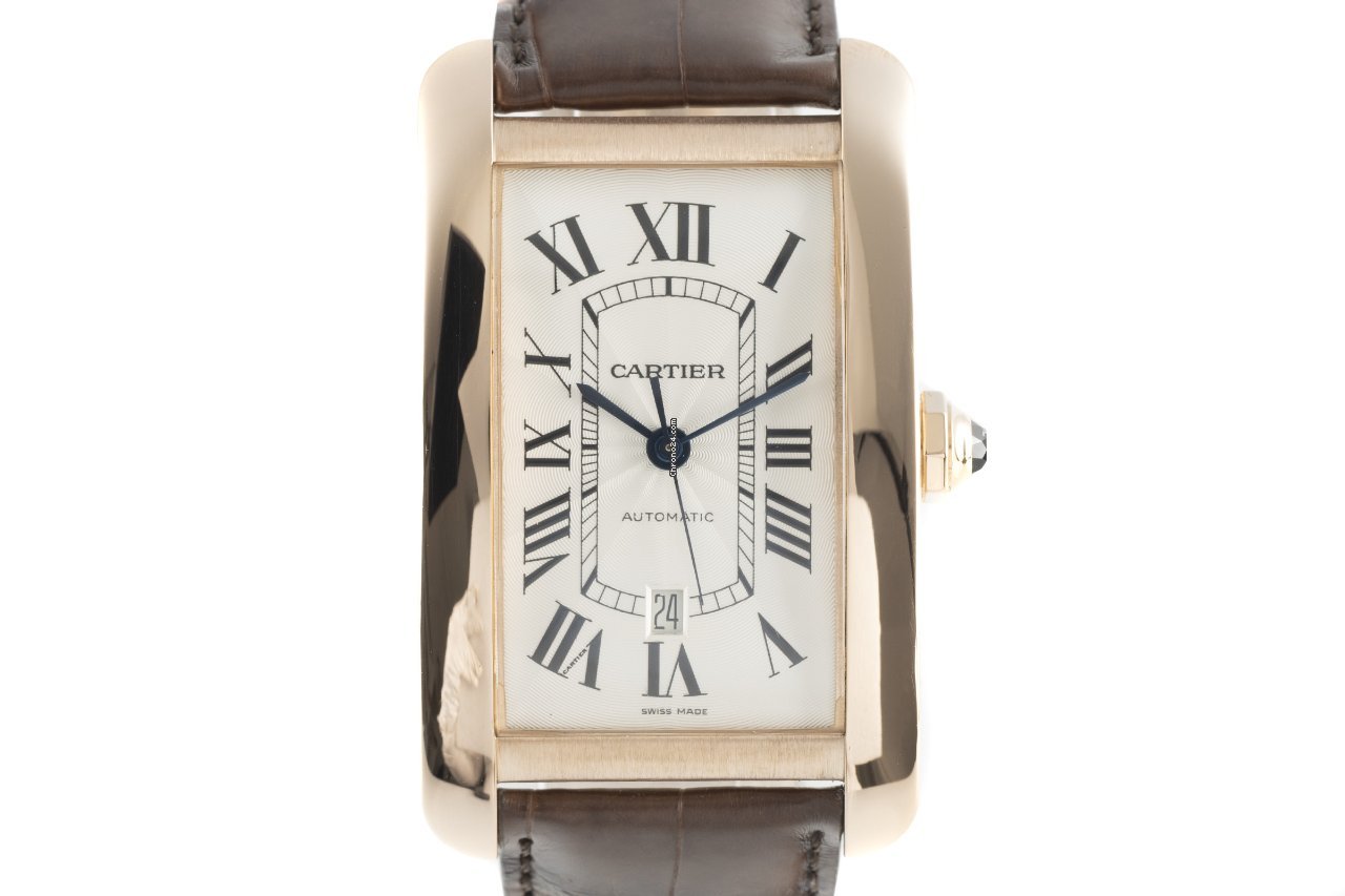 Cartier Tank Americaine Mens watch Unisex Automatic Red gold W2609856