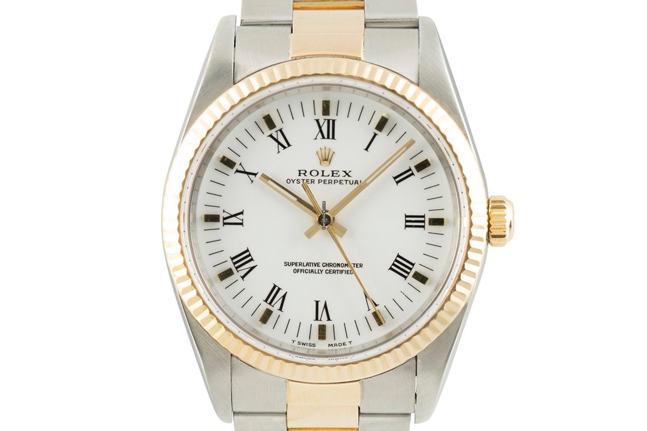 Rolex Oyster Perpetual 34 Mens watch Unisex Gold Steel Automatic 14233