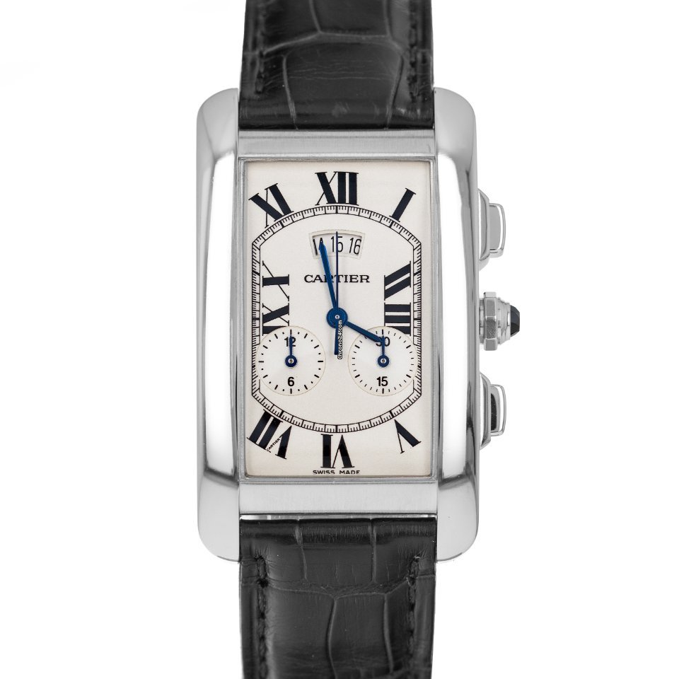 Cartier Tank Americaine Mens watch Unisex Quartz White gold 2569  W007976