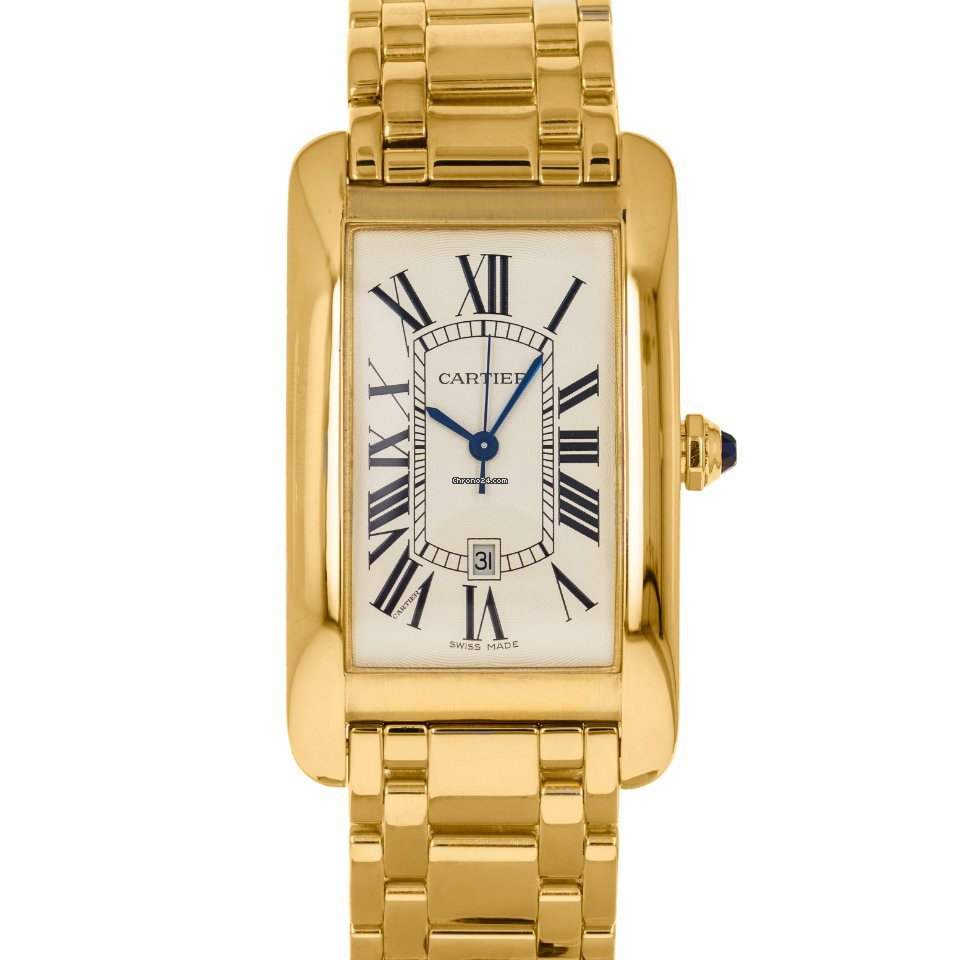 Cartier Tank Americaine Mens watch Unisex Automatic Yellow gold W26031K2  1740