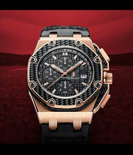 Audemars Piguet Royal Oak Offshore Chronograph Mens watch Unisex Automatic Rose gold 26030RO.00.D001IN.01 26030RO.OO.D001IN.01