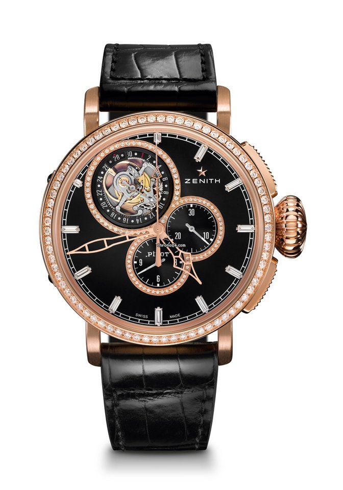 Zenith Pilot Type 20 Tourbillon Mens watch Unisex Automatic Rose gold 22.2430.4035 29C714