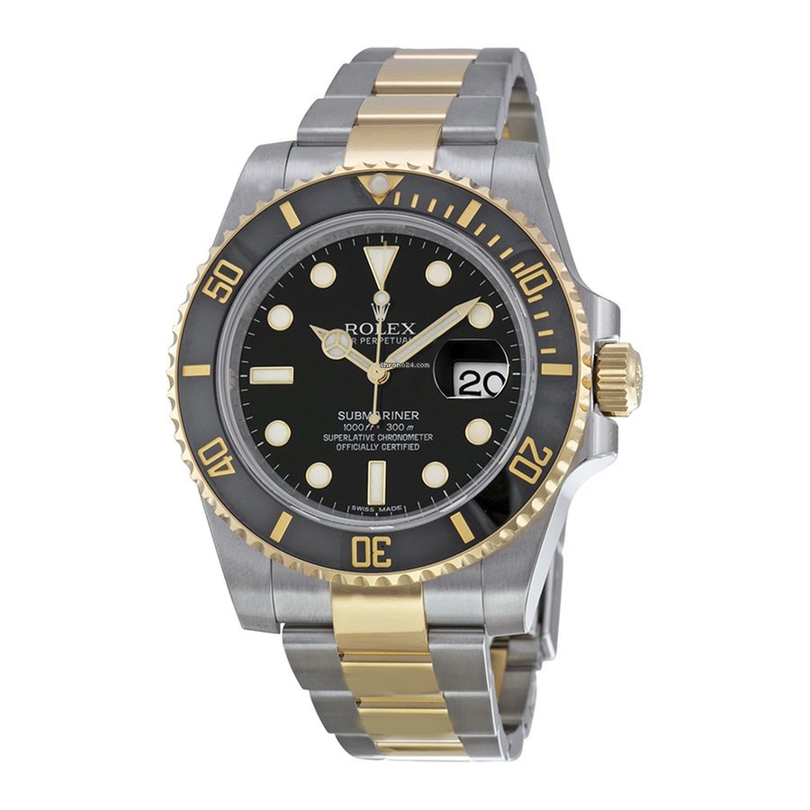 Rolex Submariner Date Mens watch Unisex Gold Steel Automatic 116613 bk