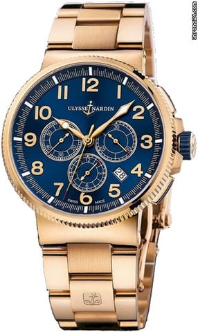 Ulysse Nardin Marine Chronograph Mens watch Unisex Automatic Rose gold 1506-150-8M.63