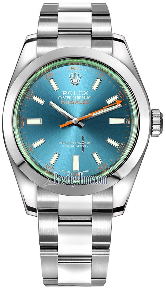 Rolex Milgauss Mens watch Unisex Steel Automatic 116400gv Blue