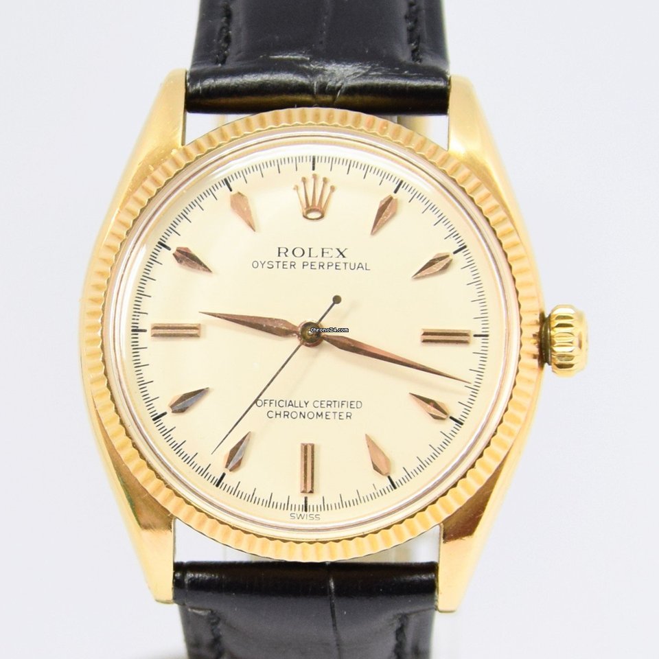 Rolex Oyster Perpetual 34 Mens watch Unisex Yellow gold Automatic 6567
