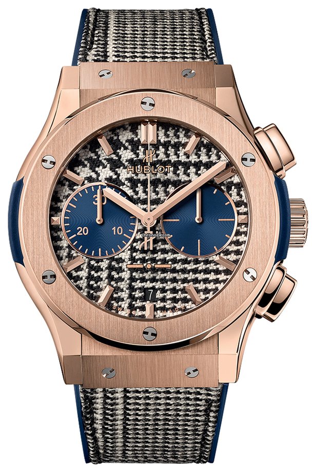 Hublot Classic Fusion Chronograph Mens watch Unisex Automatic Rose gold 521.OX.2704.NR.ITI17 Pieds de Poule King Gold