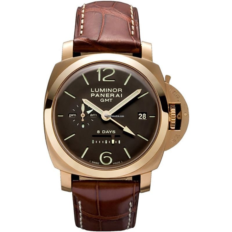 Panerai Luminor 1950 8 Days GMT Mens watch Unisex Manual winding Rose gold PAM00289