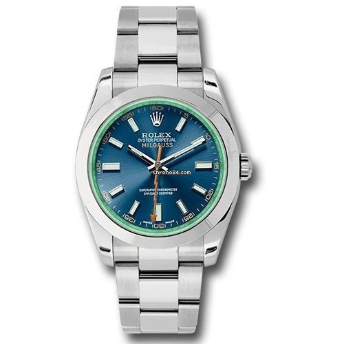 Rolex Milgauss Mens watch Unisex Steel 116400GV BLO