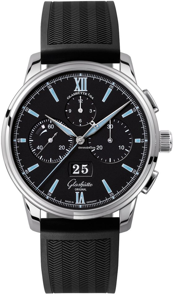 Glashtte Original Senator Chronograph Panorama Date Mens watch Unisex Automatic Steel 1-37-01-03-02-33