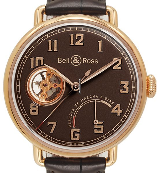 Bell & Ross Vintage Mens watch Unisex Manual winding Rose gold BRWW1-GRM-RG