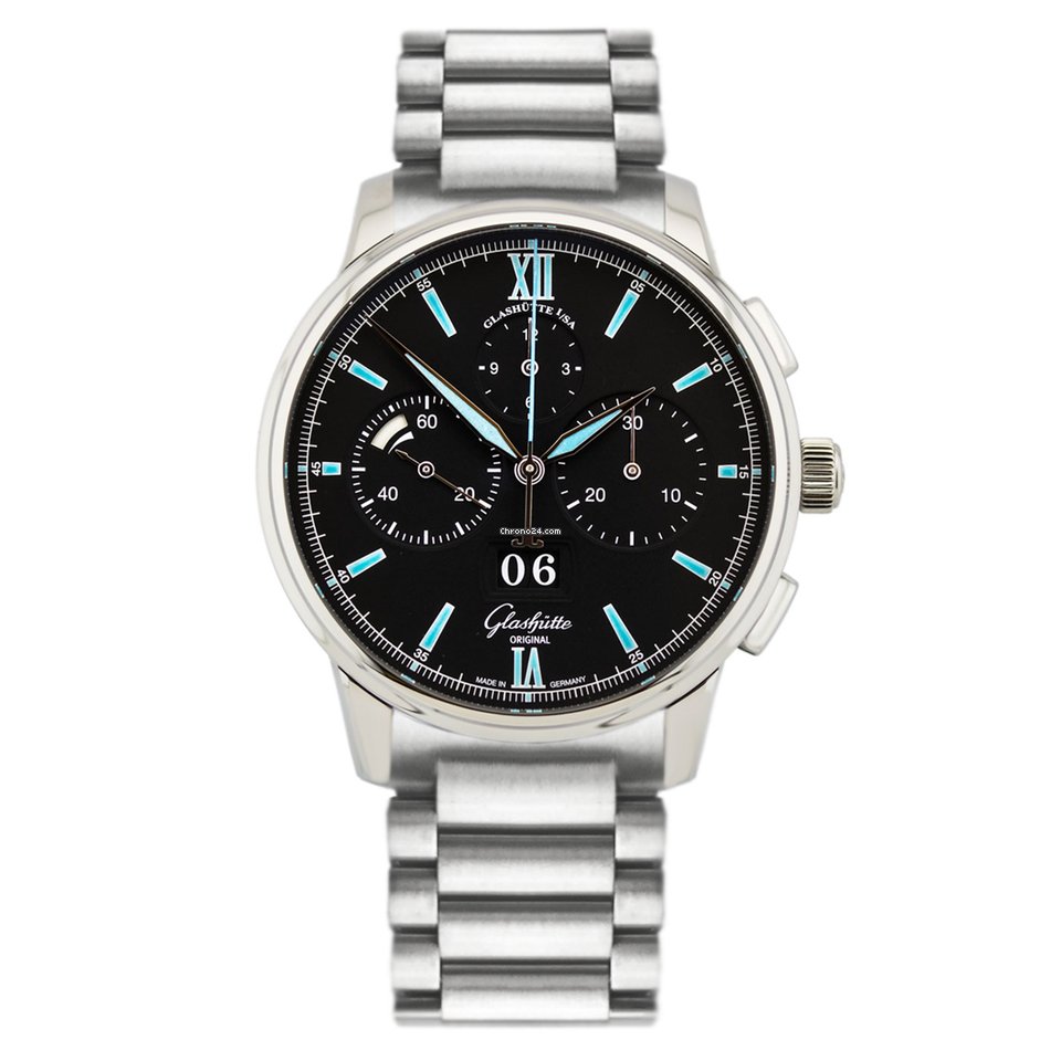 Glashtte Original Senator Chronograph Panorama Date Mens watch Unisex Automatic Steel 1-37-01-03-02-70 or 37-01-03-02-70