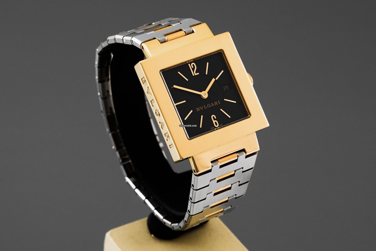 Bulgari Quadrato Mens watch Unisex Quartz Yellow gold SQ 29 G