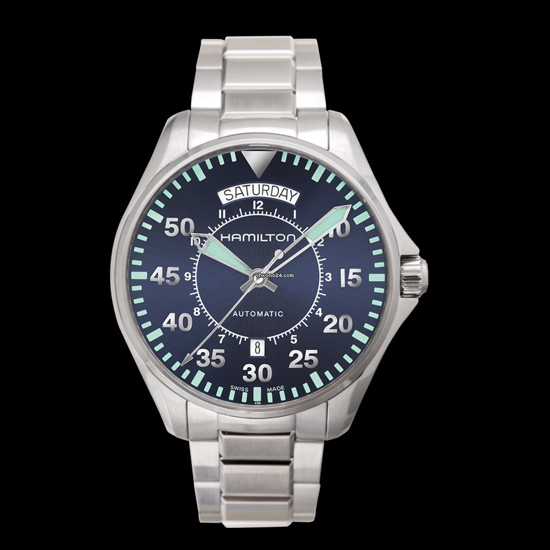 Hamilton Khaki Pilot Day Date Mens watch Unisex Automatic Steel H64615145