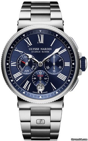 Ulysse Nardin Marine Chronograph Mens watch Unisex Automatic Steel 1533-150-7M 43