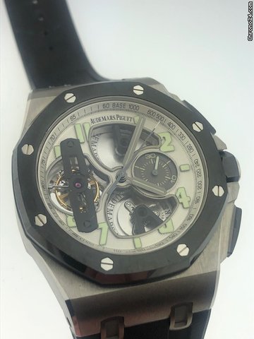 Audemars Piguet Royal Oak Offshore Tourbillon Chronograph Mens watch Unisex Titanium 26387IO.OO.D002CA.01