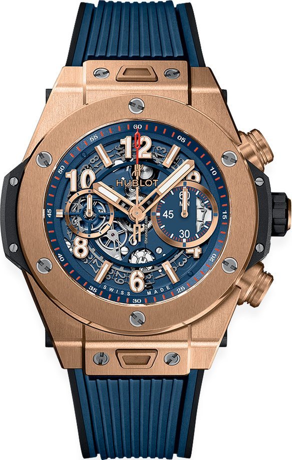Hublot Big Bang Unico Mens watch Unisex Automatic Rose gold 411.ox.5189.rx King Gold Blue