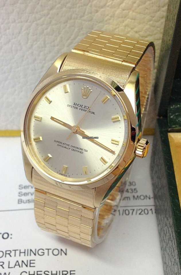 Rolex Oyster Perpetual 34 Mens watch Unisex Yellow gold Automatic 1002
