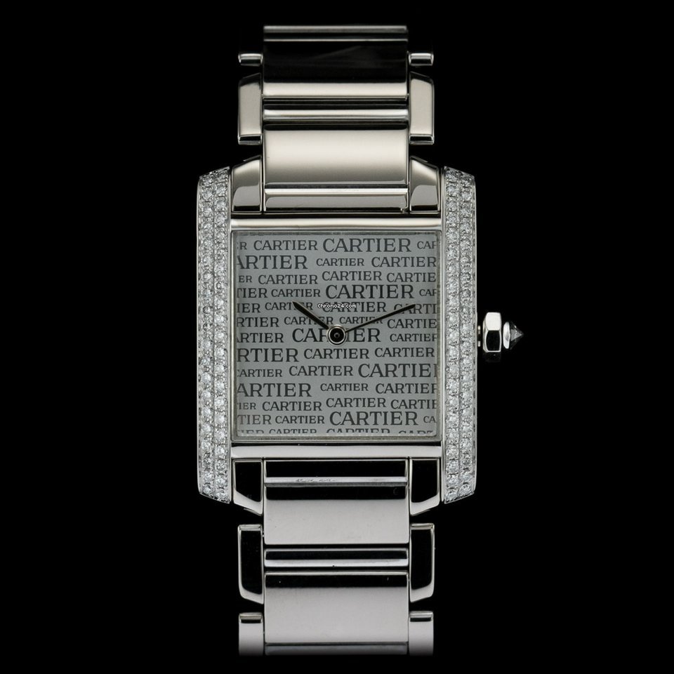 Cartier Tank Francaise Mens watch Unisex Quartz White gold WE101853
