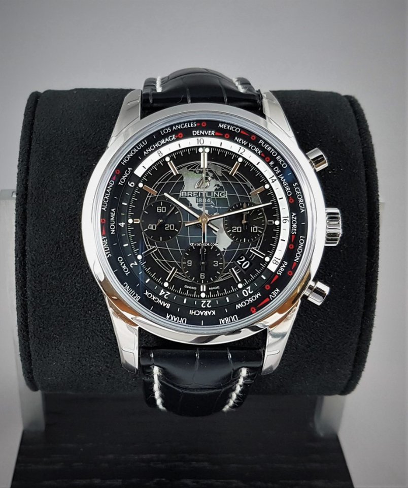Breitling Transocean Chronograph Unitime Mens watch Unisex Automatic Steel AB0510U4 BE84 256S