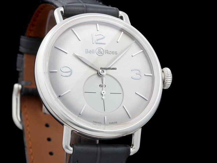 Bell & Ross Vintage Mens watch Unisex Manual winding Silver BRWW1-ME-AG-SI-SCR